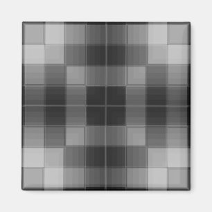Retro Checkers - Grey Magnet