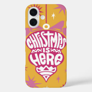 Retro Cheer Christmas Is Here Letterin iPhone 16 Case