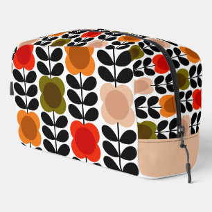 Retro Cheerful Spot Flowers Stem, Tomato Pink Dopp Kit