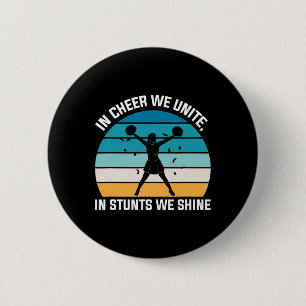 Retro Cheerleading Stunts Cheer Girl Cheerleaders 6 Cm Round Badge