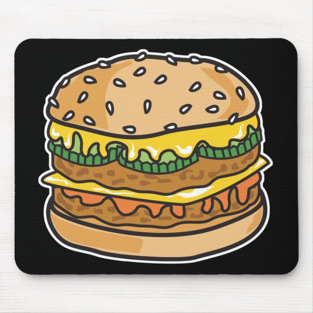 retro cheese hamburger mouse mat (Front)