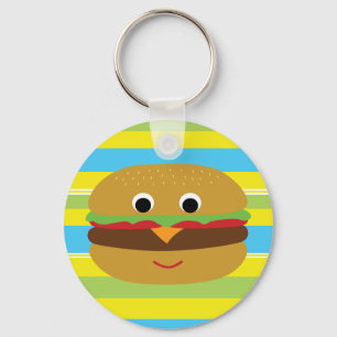 Retro Cheeseburger Key Ring