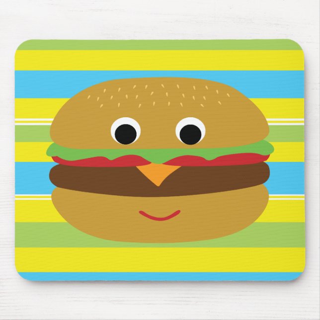 Retro Cheeseburger Mouse Mat (Front)