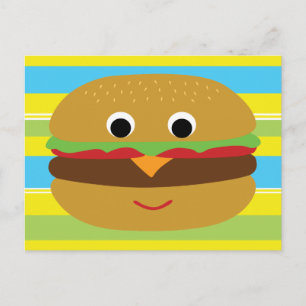 Retro Cheeseburger Postcard