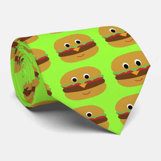Retro Cheeseburger Tie (Rolled)