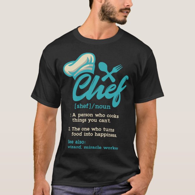 Retro Chef Definition Cooking Guru Chief Cook T-Shirt (Front)