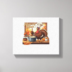 Retro Chef Turkey Thanksgiving Classic T-Shirt Canvas Print