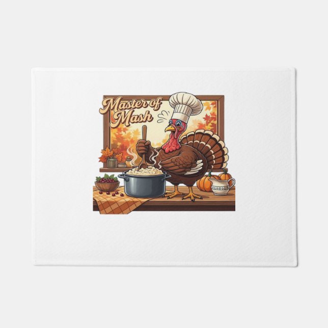 Retro Chef Turkey Thanksgiving Classic T-Shirt Doormat (Front)