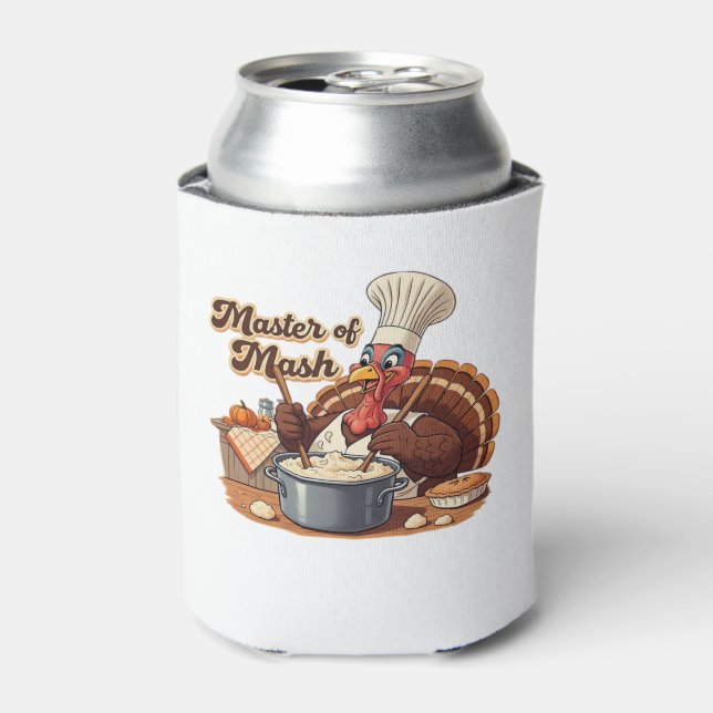 Retro Chef Turkey Thanksgiving Classic T-Shirt.png Can Cooler (Can Front)
