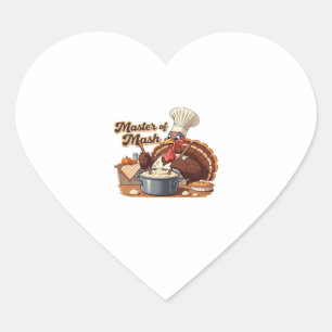 Retro Chef Turkey Thanksgiving Classic T-Shirt.png Heart Sticker