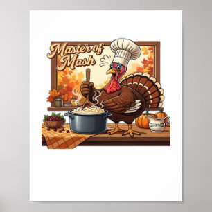 Retro Chef Turkey Thanksgiving Classic T-Shirt Poster