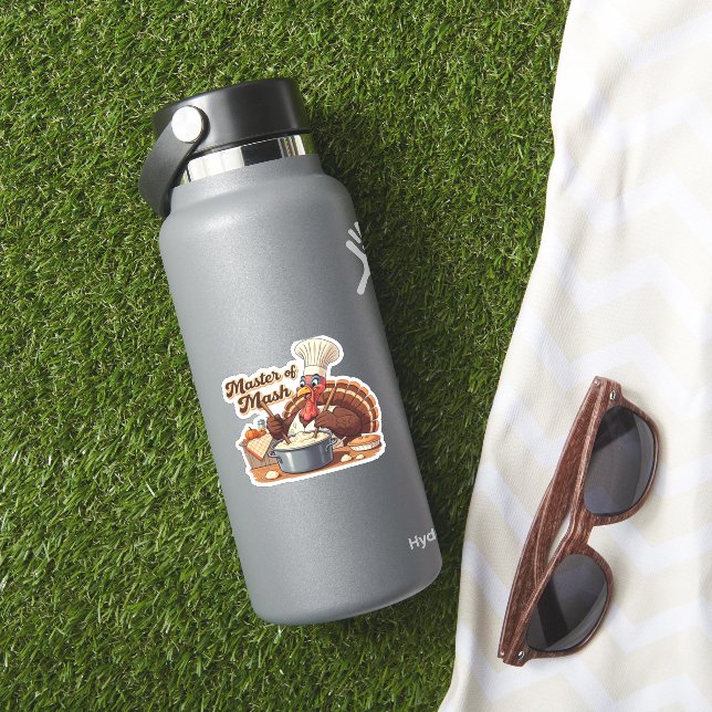Retro Chef Turkey Thanksgiving Oversized T-Shirt (HydroFlask Insitu)