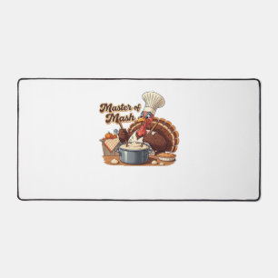 Retro Chef Turkey Thanksgiving Oversized T-Shirt Desk Mat