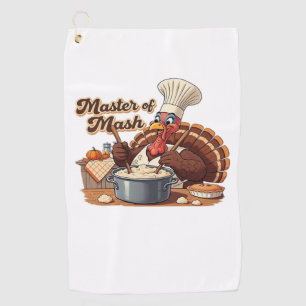 Retro Chef Turkey Thanksgiving Oversized T-Shirt Golf Towel