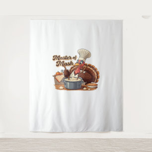 Retro Chef Turkey Thanksgiving Oversized T-Shirt Tapestry