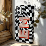 Retro Chequerboard Aesthetic Monogram<br><div class="desc">Enhance your iPhone 16 Pro Max with this bold, personalised case featuring a trendy chequerboard pattern. With the option to add two initials—your first and last name—it’s designed to give your device a personal touch while making a strong style statement. The chequerboard design brings a modern, playful feel, making your...</div>