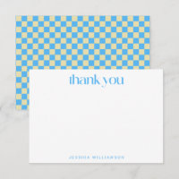 Retro Chequerboard Light Blue Custom Bridal Shower