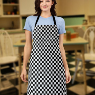 retro chequerboard pattern apron