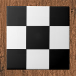 Retro Chequerboard Pattern Ceramic Tile<br><div class="desc">Ceramic tile featuring a retro black and white chequerboard pattern. For matching retro chequerboard home decor visit the rest of this shop!</div>