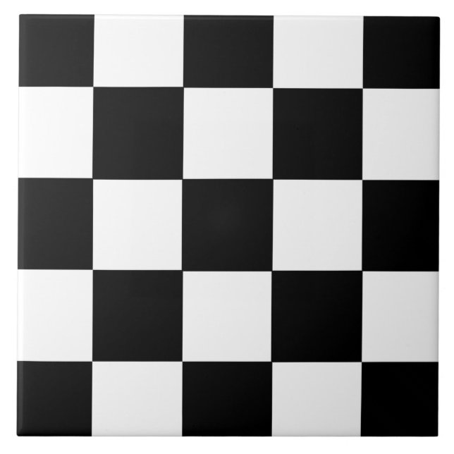 Retro Chequerboard Pattern Ceramic Tile (Front)
