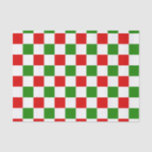 Retro Chequerboard Red and Green Christmas  Tissue Paper<br><div class="desc">Retro Chequerboard Chequered Board Red and Green Christmas Gift Tissue Paper!</div>