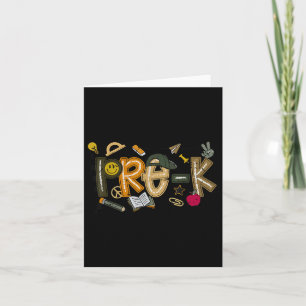 Retro Chequered Back to School Pre K Dude Cute Kid Card