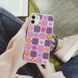 Retro Chequered Chequered Y2K Floral Pattern Case-Mate iPhone 14 Case