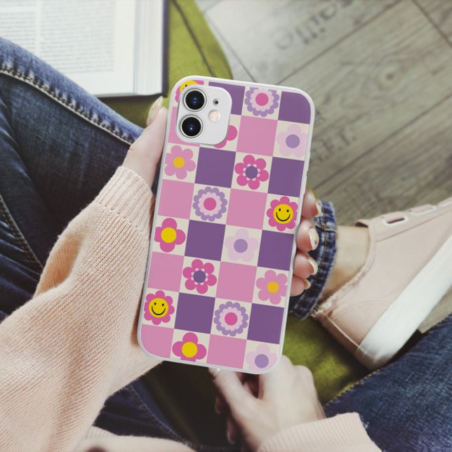Retro Chequered Chequered Y2K Floral Pattern Case-Mate iPhone Case (Creator Uploaded)