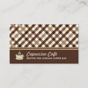 Retro Chequered Coffee Bar Business Card