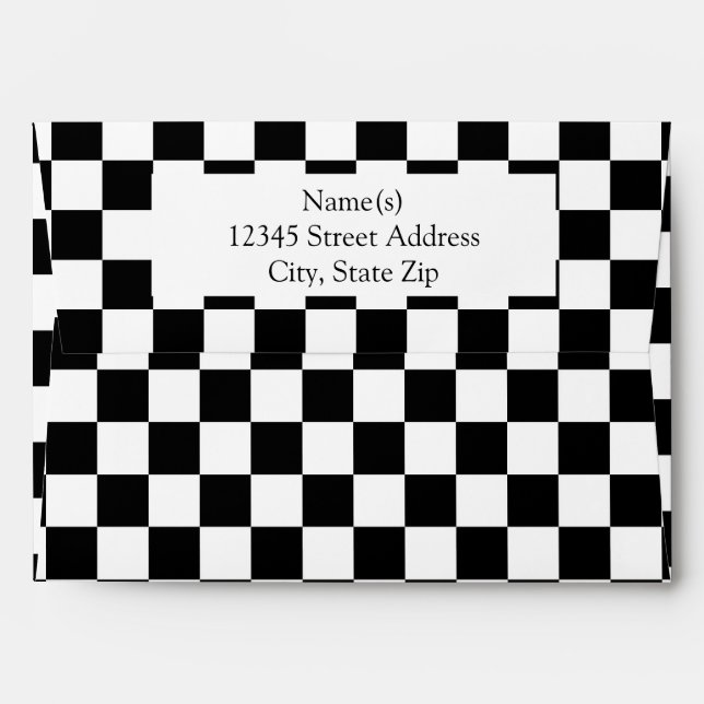 Retro Chequered - Envelope (Back (Top Flap))