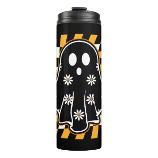 Retro Chequered Ghost  Thermal Tumbler