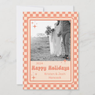 Retro Chequered Holiday Card