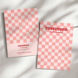  Retro Chequered Jewellry Card Red