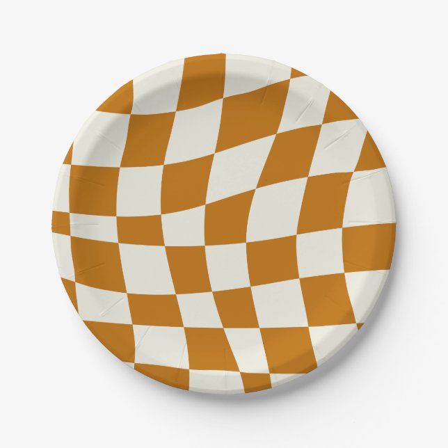 Retro Chequered Paper Plates (Front)
