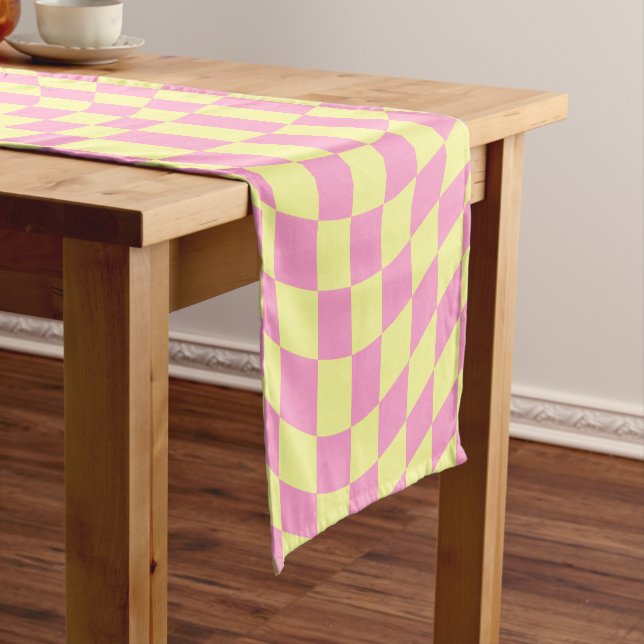 Retro Chequered pattern Short Table Runner (In Situ)