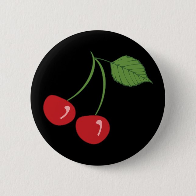 Retro Cherries 6 Cm Round Badge (Front)