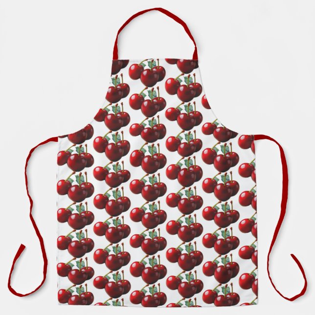 Retro Cherries fresh picked  Apron (Front)