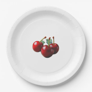 Retro Cherries fresh picked  Paper Plate