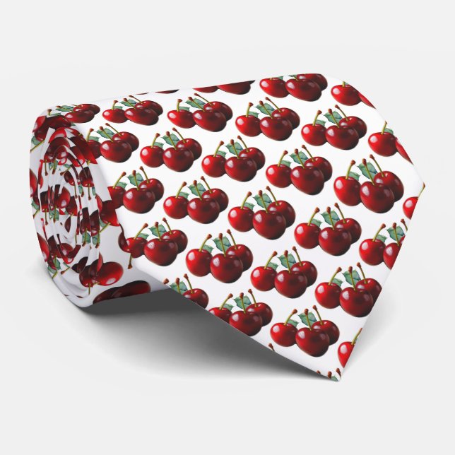 Retro Cherries fresh picked  Tie (Rolled)