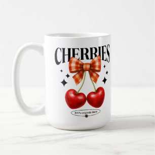 Retro Cherries Gingham Bow Coquette Graphic Mug