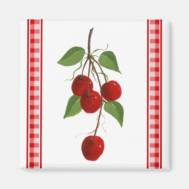 Retro Cherries Magnet (Front)