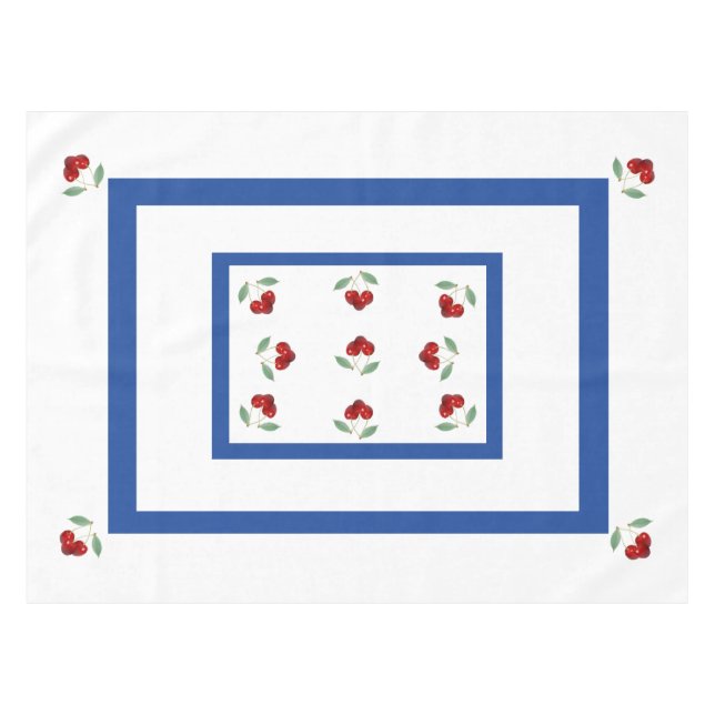 Retro Cherries Tablecloth (Front (Horizontal))