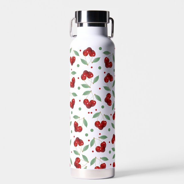 Retro Cherries Water Bottle (Front)