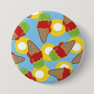 Retro Cherry and Lime Ice Cream Button