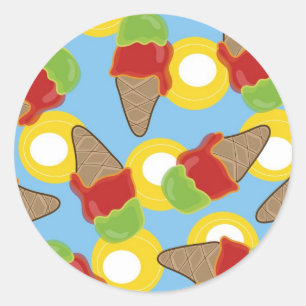Retro Cherry and Lime Ice Cream Sticker