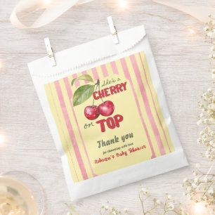 Retro Cherry Cafe Red Yellow Baby Shower Favour Bags