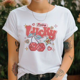 Retro Cherry Feeling Lucky Valentine's Day T-Shirt
