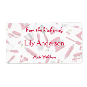 Retro Cherry Kitchen Gadget Canning Label