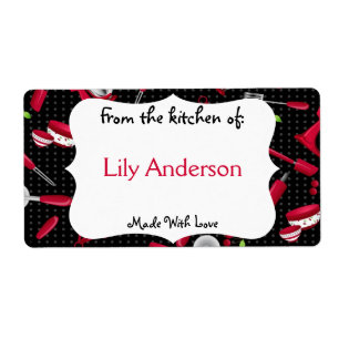 Retro Cherry Kitchen Gadget Canning Label