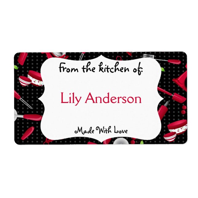 Retro Cherry Kitchen Gadget Canning Label (Front)